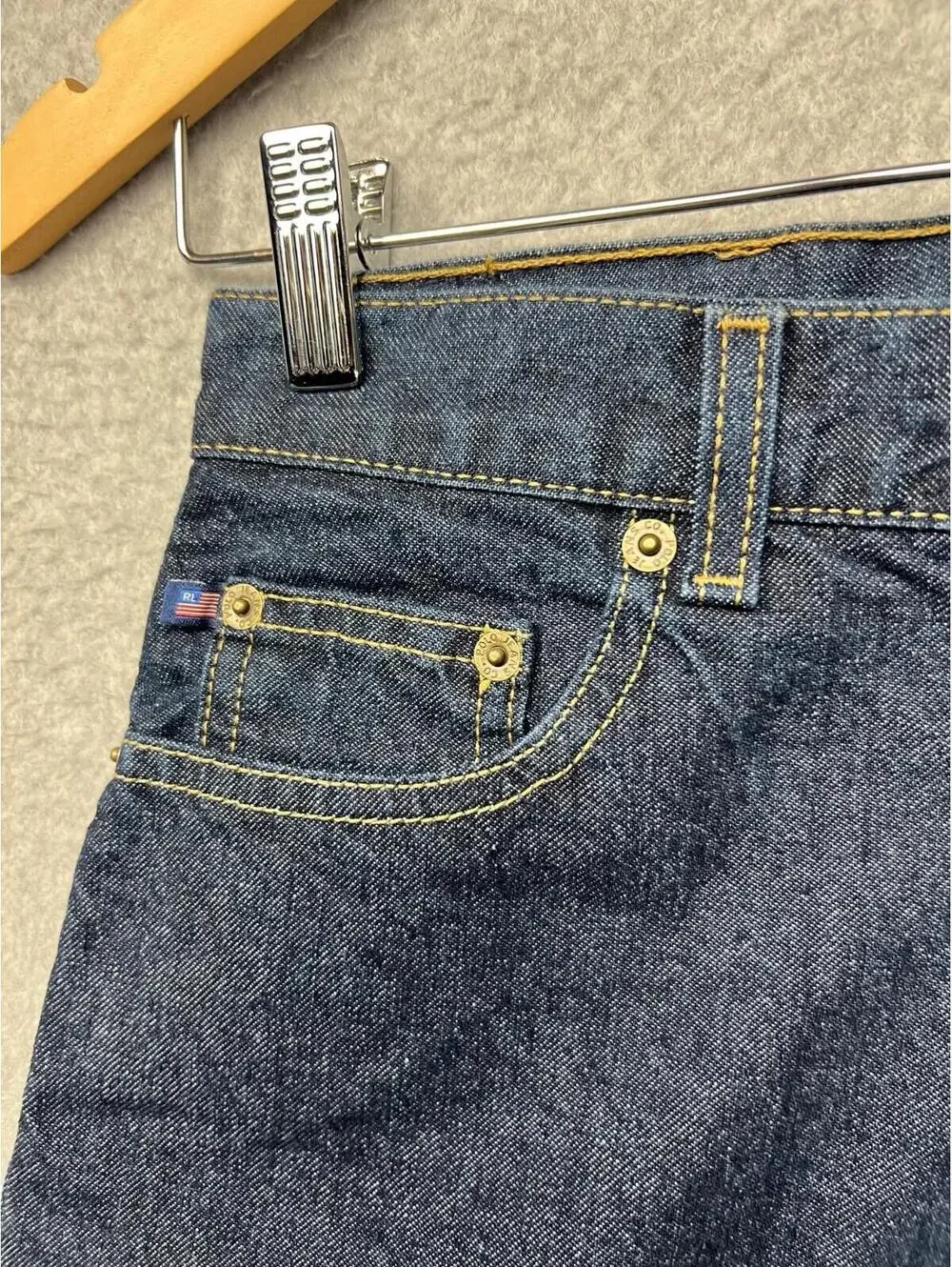 y2k 90s Polo Ralph Lauren Jeans Boys 18 Blue Straight Leg Cotton Classic Med Was